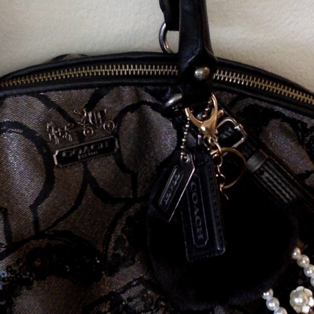 COACH Black Shiny Sequin Handbag